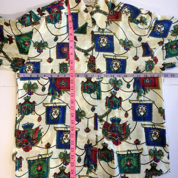 Womens Blouse Shirt La Chine Classic Galinda Wang Heraldic Print Crests size 12 - Picture 6 of 6